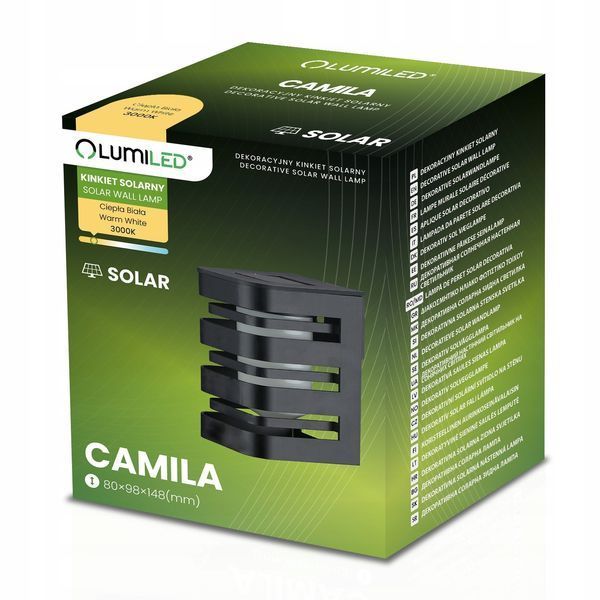 Сонячний настінний LED-світильник Lumiled серії Camila з датчиком сутінків &mdash; тепле світло 3000 K, IP44, автономний LUMSOL3065 фото