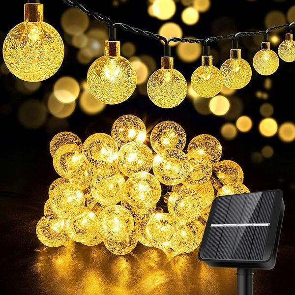 Сонячна гірлянда 30 LED-кульок, SuperLED Soli &mdash; довжина 5,5 м, тепле біле світло, IP65, датчик сутінків, для саду, тераси 5283 фото