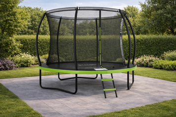 Батут LEO Premium Pro 374 см (12FT) &mdash; з внутрішньою захисною сіткою, зелений 140930 фото