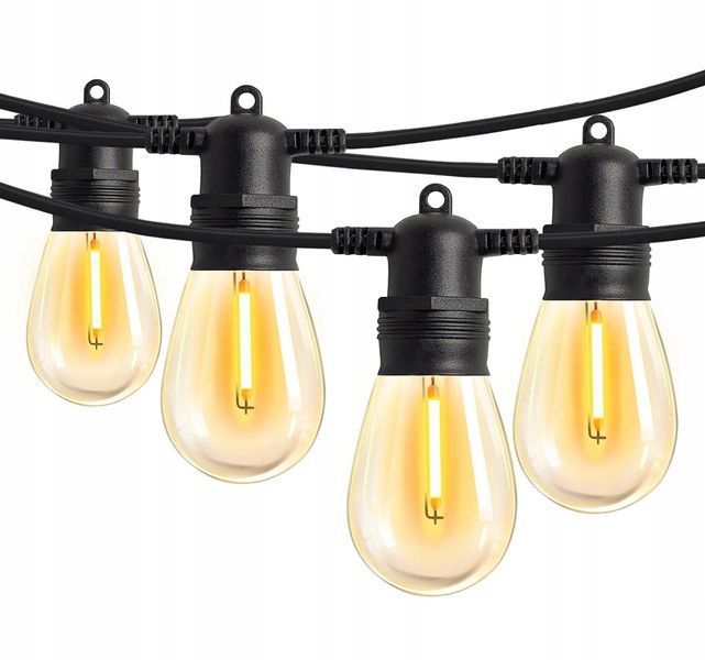 Сонячна гірлянда SuperLED Soli &mdash; 20 м, 20 змінних LED-лампочок E27, IP44, тепле біле світло, з пультом і зарядкою USB 5169 фото