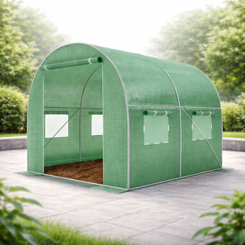 Садова теплиця 4 м&sup2; (2&times;2&times;2 м) з вікнами, армована плівка UV-4, зелена (Польща) 206527 фото