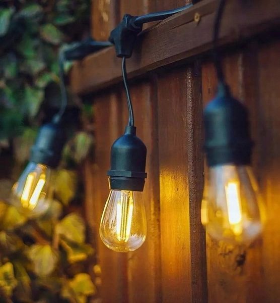 Садова гірлянда 5м з 5 LED-лампами E27 &mdash; зовнішнє декоративне освітлення з можливістю з'єднання, SuperLED 8061 фото