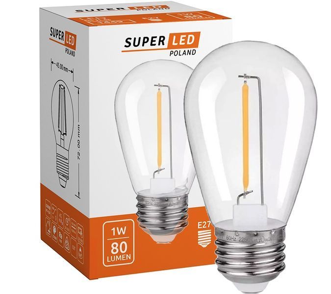 Садова гірлянда 5м з 5 LED-лампами E27 &mdash; зовнішнє декоративне освітлення з можливістю з'єднання, SuperLED 8061 фото
