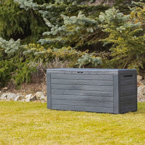 Садовий ящик для зберігання для тераси Woodebox 280 л, коричневий Prosperplast MBWL280-440U фото