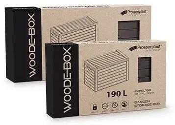 Садовий ящик-скриня для зберігання Woodebox 190 л, темно-сірий Prosperplast MBWL190-S433   фото