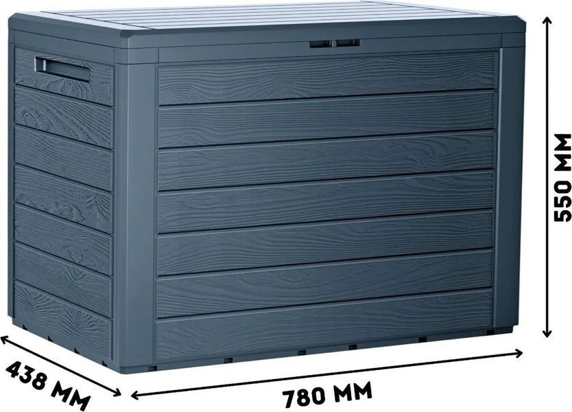 Садовий ящик-скриня для зберігання Woodebox 190 л, темно-сірий Prosperplast MBWL190-S433   фото