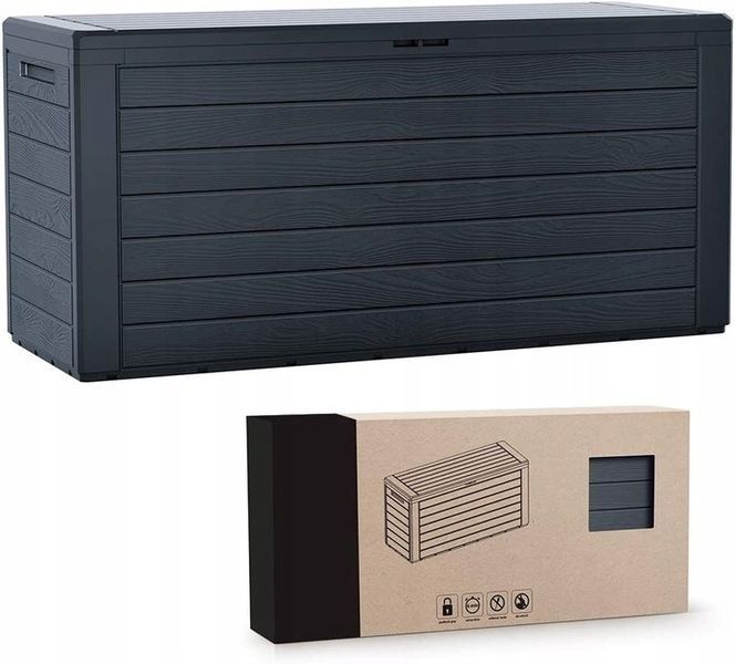 Садовий ящик-контейнер для зберігання Woodebox 280 л, темно-сірий Prosperplast MBWL280-S433   фото