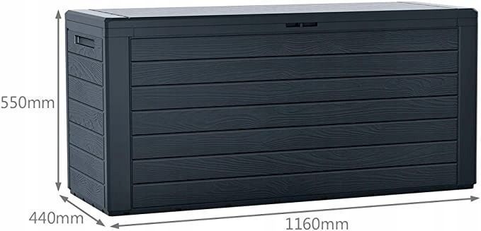 Садовий ящик-контейнер для зберігання Woodebox 280 л, темно-сірий Prosperplast MBWL280-S433   фото